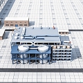 Modern workshop atmosphere aerial work 3d model