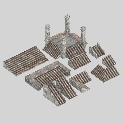 Steps Stairs Altar Platform Entrance Steps 3d model