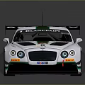 Bentley Racing Car With White Green Stripes Number 8 And Total 111 Logo Rear Wing