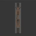 Detailed Historical Military Railway Gun Model With Rail Track Base Structure
