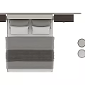 Modern Minimalist Bed Design With Headboard Neutral Pillows And Nightstand