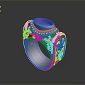 Rose Gold Ring With Purple Gemstone And Intricate Carved Patterns Elegant Design 3d model