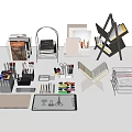 Organized Office Stationery Collection With Pens Folders Storage Racks And Supplies