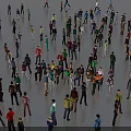 Large Crowd of People Gathered in Open Area Interacting and Moving Around Casually