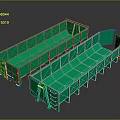 Two Automotive Parts Green Rectangular Open Top Storage Bins Heavy Duty Plastic Containers