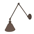 Modern Minimalist Wall Lamp With Adjustable Arm And Brown Lampshade Design