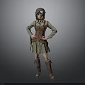 Vintage Aviator Style Living Apparel with Leather Vest Green Dress Boots Helmet and Goggles