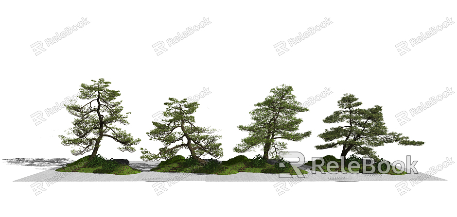 Modern tree landscape sketch landscape tree arbor model