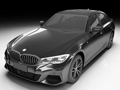 Black BMW Sedan Featuring Sleek Modern Sporty Exterior Design And Headlights 3d model