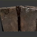 Rustic Geometric Cube Sculpture With Four Square Compartments And Textured Surface