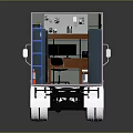 White Box Truck With Open Door And Interior Shelves 3D Model Design
