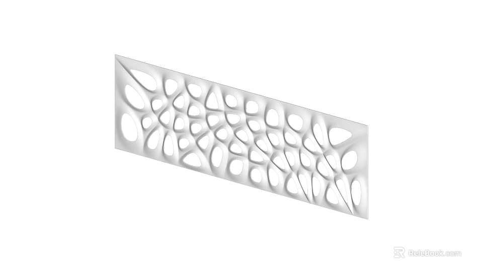 White Decorative Wall Panel Featuring Modern Leaf Shaped Cutouts Design For Interior 3d model 