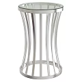 Elegant Modern Gold Metal Side Table With Curved Stripes Decorative Design