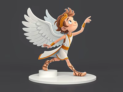 Greek Mythology Mythology Characters Animation Characters Film and Television Characters Hand-held Silhouettes Dancing Angels White Wings 3d model