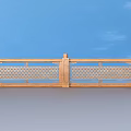 Intricate Wooden Railing Design With Carved Lattice Panels And Decorative Columns