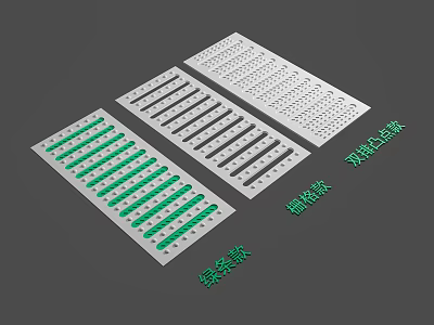 Durable Road Facilities With Green Stripe Urban And Two Tone Combination Styles 3d model