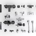 Various Modern Faucet Designs for Bathroom and Kitchen in Black and Chrome Finishes