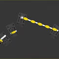 Traffic Control Barriers With Red White Stripes And Warning Lights