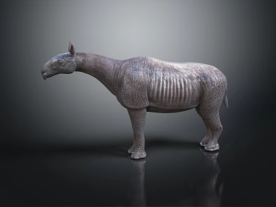Unique Prehistoric Animal Model With Textured Skin Standing On Gray Background 3d model