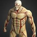 Game Film Character 3D Model With Detailed Muscle Structure Anatomical Design Front Back View