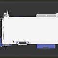 Industrial Workbench Equipment With Digital Control Panel Blue White Frame Yellow Components Safety Net Guard