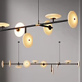 Modern Disc Shaped Pendant Lights With Metal Frame And Warm Ceiling Light 3d model
