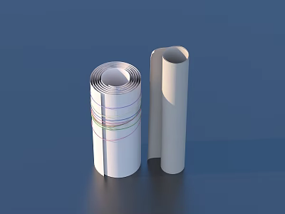 White Paper Rolls As Essential Household Daily Supplies With Rolled And Partially Unrolled Design 3d model
