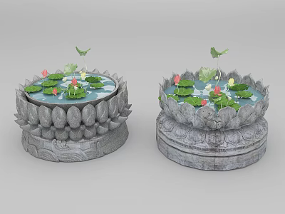 New Chinese Lotus Pond 3d model New Chinese Lotus Pond 3d model