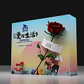Romantic Life Festival Red Rose Decorative Gift Box With Label And Stool