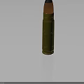 Detailed Weapon Bullet With Green Casing Black Tip And Orange Section 3d model