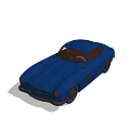 Vintage Blue Classic Sports Car With Sleek Design And Retro Styling
