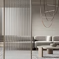 Modern partition glass brick 3d model