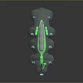 3D Rendered Fantasy Creature With Blue Green Body Glowing Eyes And Luminous Claws