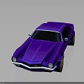 Purple Vintage Muscle Car With Sleek Body Design Bronze Wheels And Black Roof