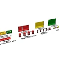 Diverse Road Facilities With Red Yellow Green Warning Signs Reflective Traffic Cones And Barriers