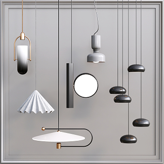 Modern chandelier luminaire combination 3d model