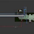 Industrial Equipment With Long Silver Pipe Green Main Body And Platform Structure