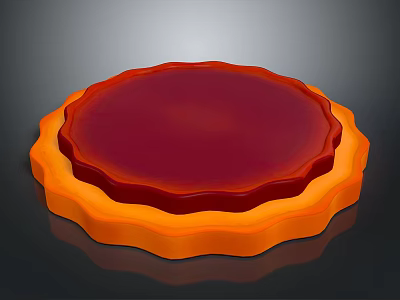 Appetizing Red Pie With Orange Scalloped Edge And Smooth Glossy Surface 3d model
