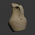Ancient Cracked Clay Jug With Visible Fractures And Chipped Handle