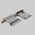 Modern Double Bed Design With Leather Headboard And Wooden Side Tables