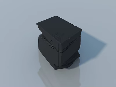 Black Swing Door Cabinet 3D Rendering With Modern Minimalist Smooth Surface 3d model