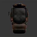 Vintage Massage Chair With Wooden Arms Black Cushion And Comfortable Footrest