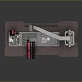 Internal Computer Motherboard With Red Black Cables Metal Connector And Green Edges