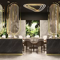 Sakura Circle Buffet Restaurant With Wooden Wine Racks And Warm Lighting Design