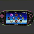 Sony PS Vita Handheld Gaming Console With Colorful Game Icons On Screen