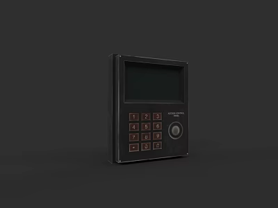Black Industrial Control Panel With Display Screen And Numeric Keypad 3d model