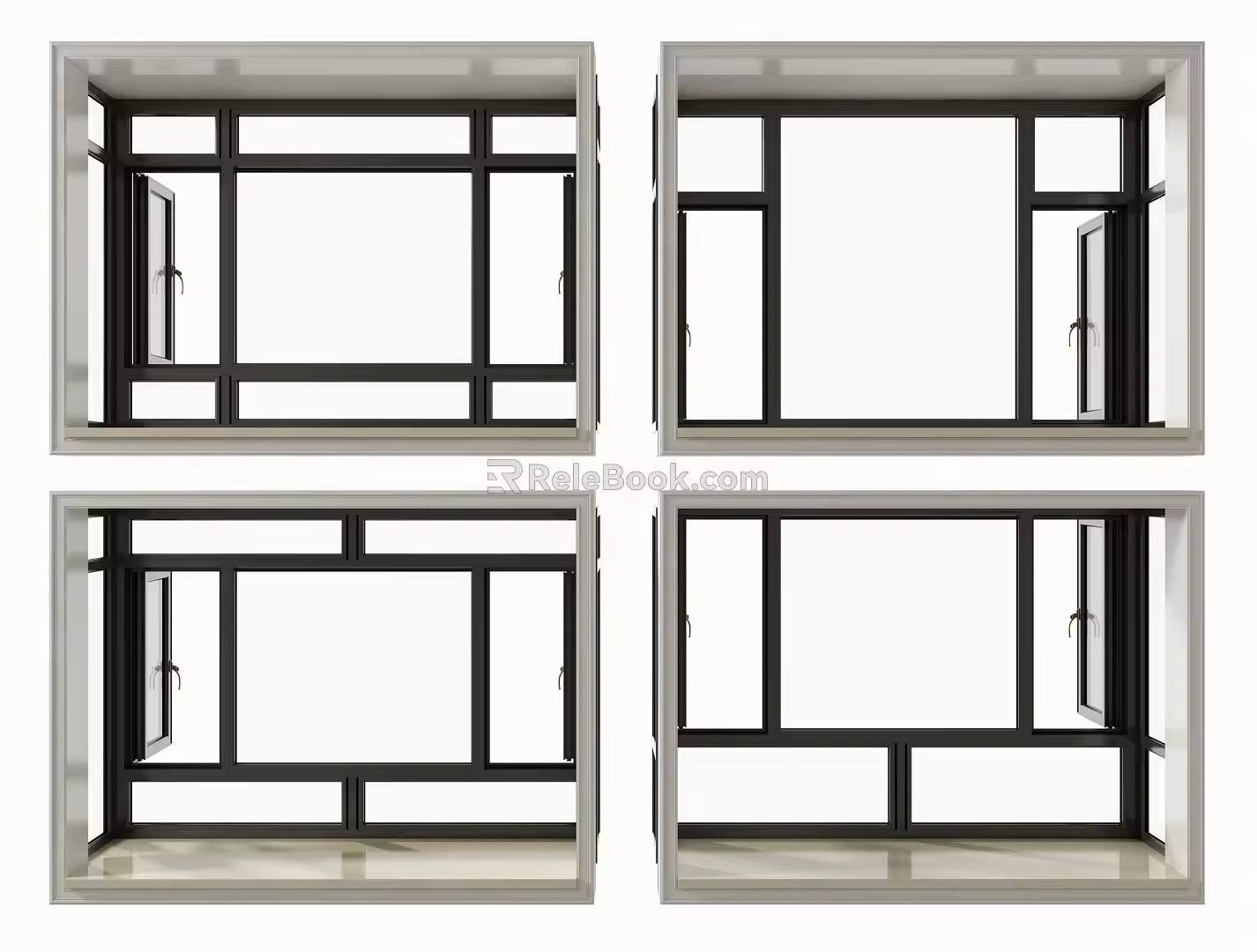 Modern Bay Window Combination 3d model