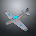 Detailed Silver Airplane Model With Blue Cockpit Star Insignia On Wings And Number 1881