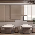 Relaxing SPA Sauna Interior Design With Massage Tables And Natural Plant Decor