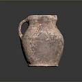 Traditional Handmade Clay Pot With Textured Surface And Handle For Daily Use